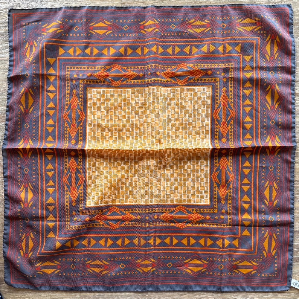 Beautiful Geometric Designed Multicolored Square Italian Scarf